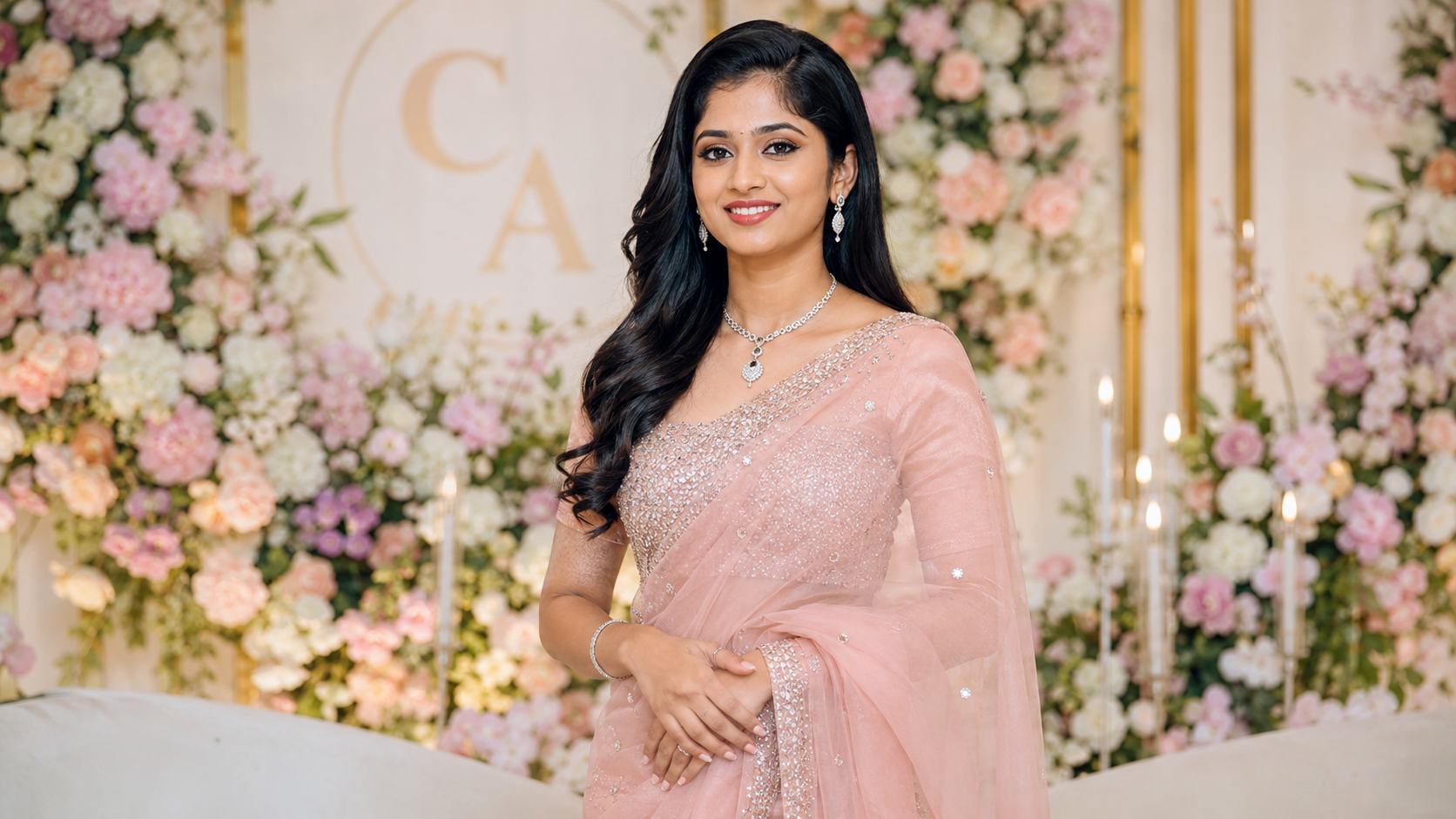 Engagement makeup look in Trichy